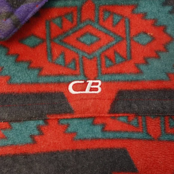 Vintage Sports CB Southwestern Pattern Fleece Jacket Size L - Picture 3 of 7